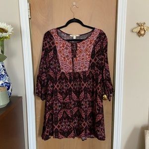 Francesca’s bohemian long-sleeve dress